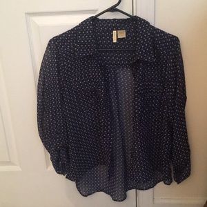 Patterned button up.